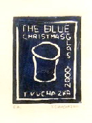 LINOLDRUCK THE BLUE CHRISTMAS GLAS